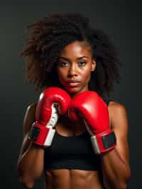 woman as a Boxer wearing Boxing Gloves