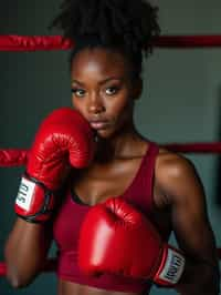 woman as a Boxer wearing Boxing Gloves