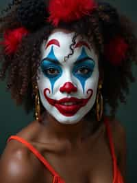 woman as a Clown with Clown Makeup