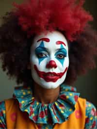 woman as a Clown with Clown Makeup