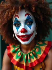 woman as a Clown with Clown Makeup