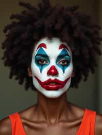 woman as a Clown with Clown Makeup