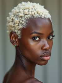 woman with platinum blonde hair dyed