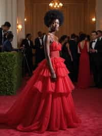 woman in  gala dress at Met Gala