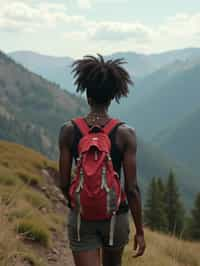 woman hiking in mountains