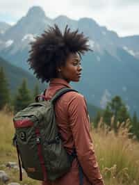 woman hiking in mountains