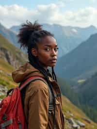 woman hiking in mountains