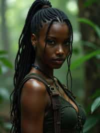 woman   as Lara Croft in Tombraider, in rainforest, cinematic lighting