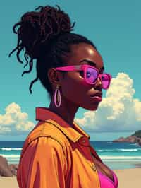 woman, gta vice city cover art, borderlands style, celshading, trending on artstation, by rhads, andreas rocha, rossdraws, makoto shinkai, laurie greasley, lois van baarle, ilya kuvshinov and greg rutkowski