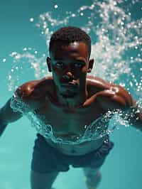 man swimming