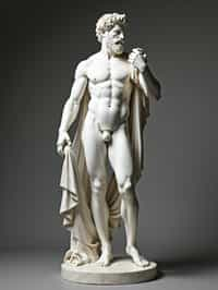 man as White Marble classical Greek Marble Sculpture. white. no colors