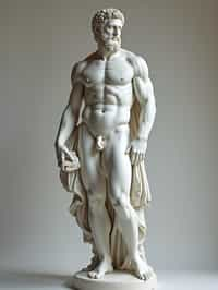 man as White Marble classical Greek Marble Sculpture. white. no colors