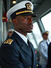 man as a Navy Officer on a ship. highly detailed