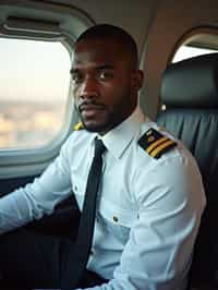 man as a Airline Pilot inside the Cockpit with white shirt Pilot Uniform