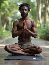 man doing Yoga at a Yoga Retreat in Bali