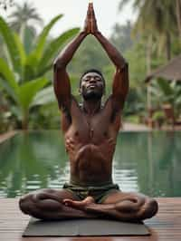 man doing Yoga at a Yoga Retreat in Bali