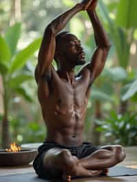 man doing Yoga at a Yoga Retreat in Bali