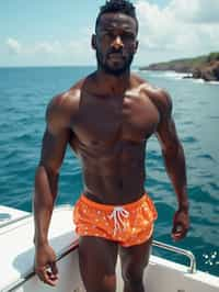 man swim shorts  on a Luxury Yacht boat