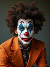 man as a Clown with Clown Makeup