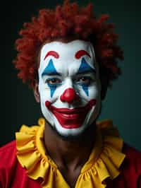 man as a Clown with Clown Makeup