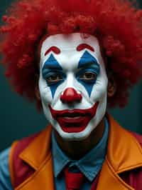 man as a Clown with Clown Makeup