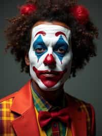 man as a Clown with Clown Makeup