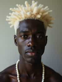 man with platinum blonde hair dyed