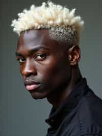 man with platinum blonde hair dyed