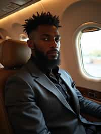 man seated in a Private Jet