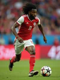 man as Football Player in the FIFA World Cup playing in a Football Match