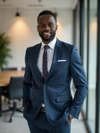 wide LinkedIn profile photo of a professional business man as a confident professional business man standing in a modern office. LinkedIn professional profile photo. most popular person on LinkedIn