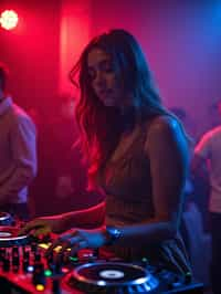 woman as DJ dj-ing in the club