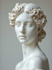 woman as White Marble classical Greek Marble Sculpture. white. no colors