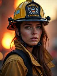 woman as a Firefighter. highly detailed