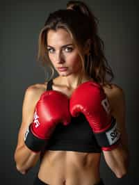 woman as a Boxer wearing Boxing Gloves