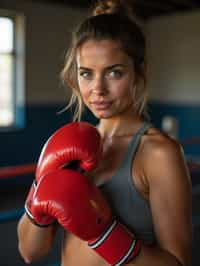 woman as a Boxer wearing Boxing Gloves