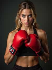 woman as a Boxer wearing Boxing Gloves