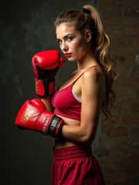 woman as a Boxer wearing Boxing Gloves