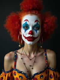 woman as a Clown with Clown Makeup