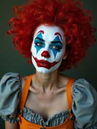 woman as a Clown with Clown Makeup