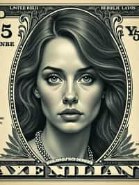 Dollar bill with woman face printed in the center