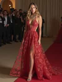 woman in  gala dress at Met Gala