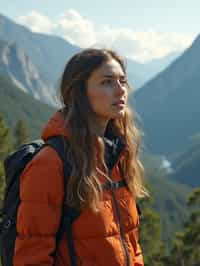 woman hiking in mountains