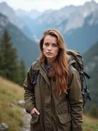 woman hiking in mountains