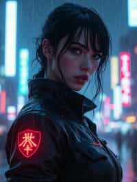 woman as futuristic beautiful cyberpunk police officer, in heavy rainning futuristic tokyo rooftop cyberpunk night, ssci-fi, fantasy, intricate, very very beautiful, elegant, neon light, highly detailed, digital painting, artstation, concept art, soft light, hdri, smooth, sharp focus, illustration, art by tian zi and craig mullins and wlop and alphonse mucha