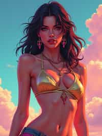 woman, gta vice city cover art, borderlands style, celshading, trending on artstation, by rhads, andreas rocha, rossdraws, makoto shinkai, laurie greasley, lois van baarle, ilya kuvshinov and greg rutkowski