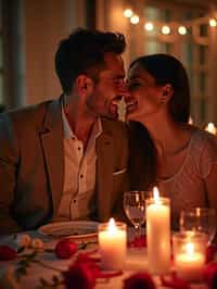 man celebrating Valentine's Day with romantic dinner