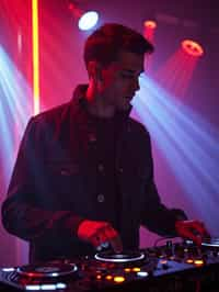 man as DJ dj-ing in the club