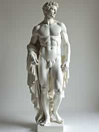 man as White Marble classical Greek Marble Sculpture. white. no colors