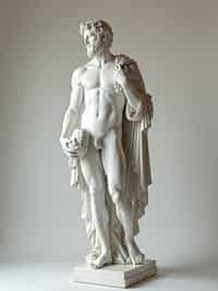 man as White Marble classical Greek Marble Sculpture. white. no colors